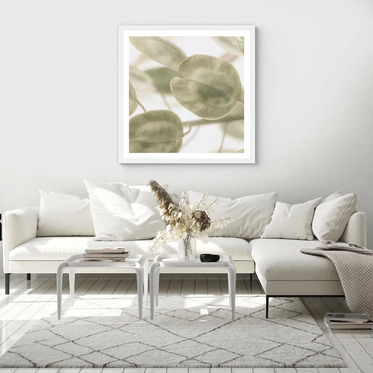 Poster în ramă albă - La început au fost frunzele... - 40x40 cm