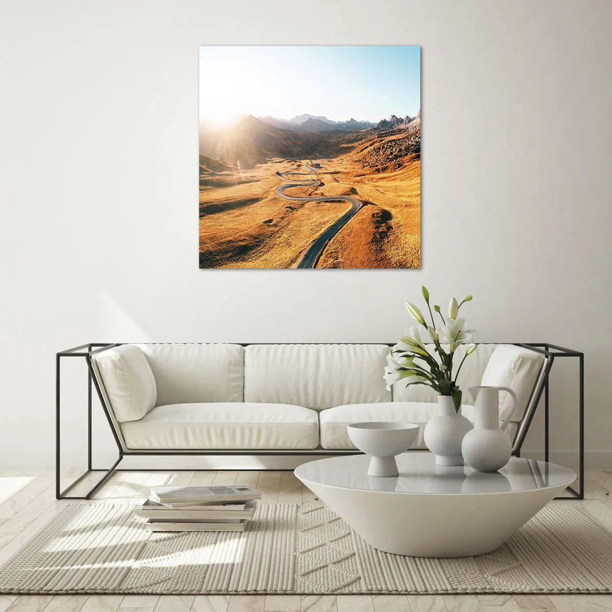 Tablou pe sticlă - Într-o vale de aur - 60x60 cm