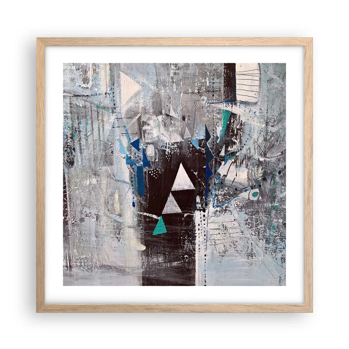Poster în ramă de stejar deschis - Ordinea superioară a triunghiurilor - 50x50 cm