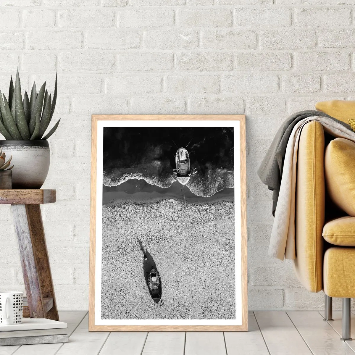 Poster în ramă de stejar deschis - Tot pe țărm... - 70x100 cm