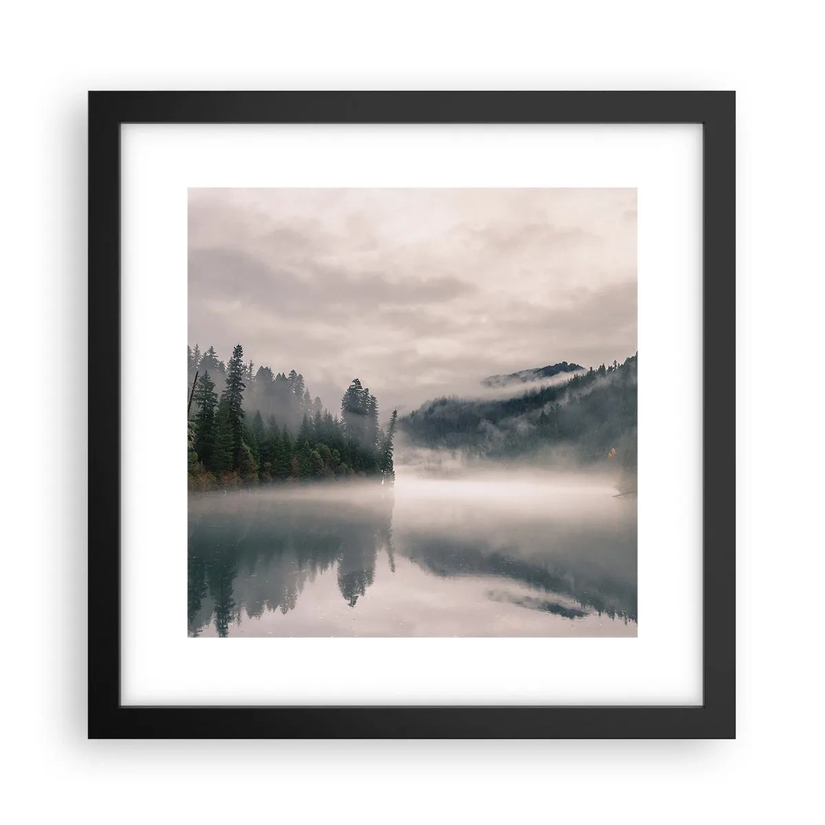 Poster în ramă neagră - În reverie, în ceață - 30x30 cm