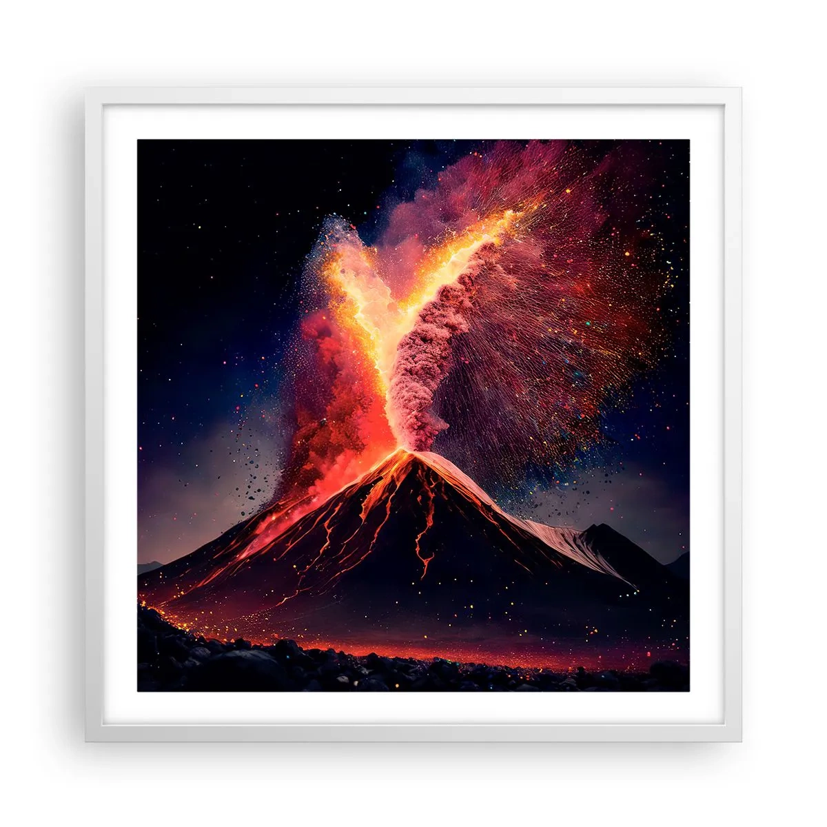 Poster în ramă albă - Frumusețe și groază - 60x60 cm