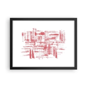 Poster în ramă neagră - Orașul roșu - 40x30 cm