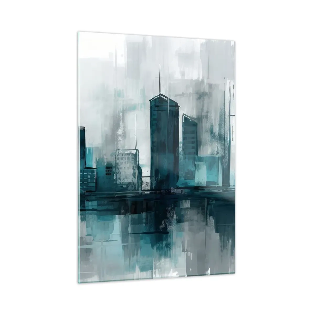 Tablou pe sticlă - Un oraș de culoarea ploii - 50x70 cm