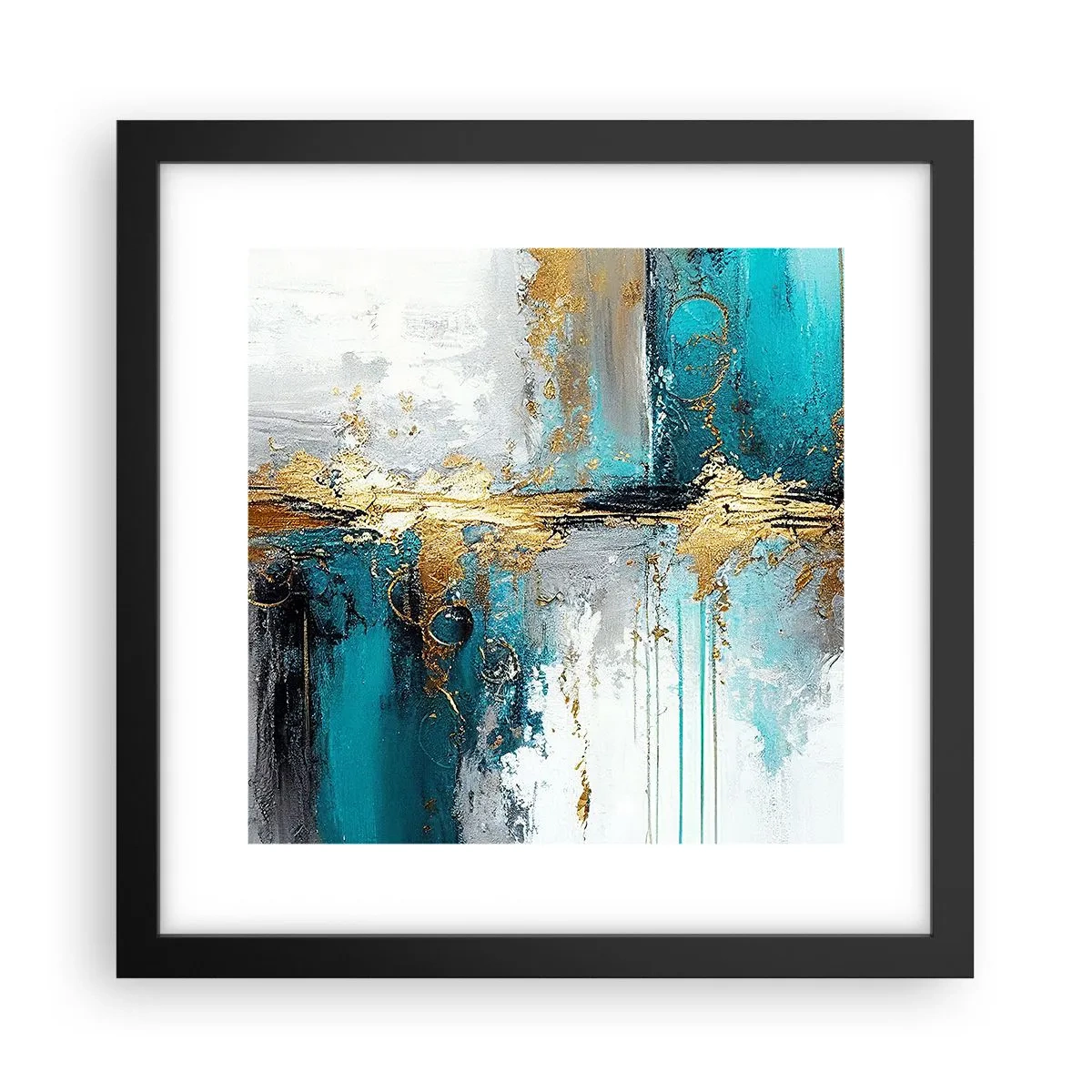 Poster în ramă neagră - Totul curge - 30x30 cm