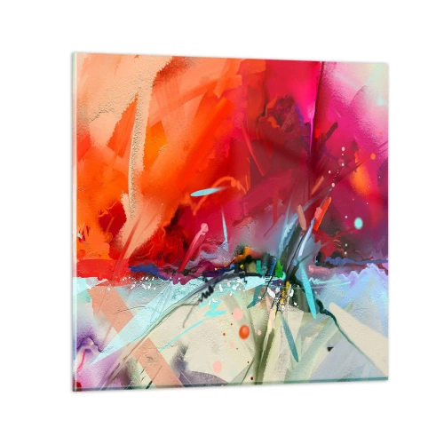 Tablou pe sticlă - O explozie de lumini și culori - 30x30 cm