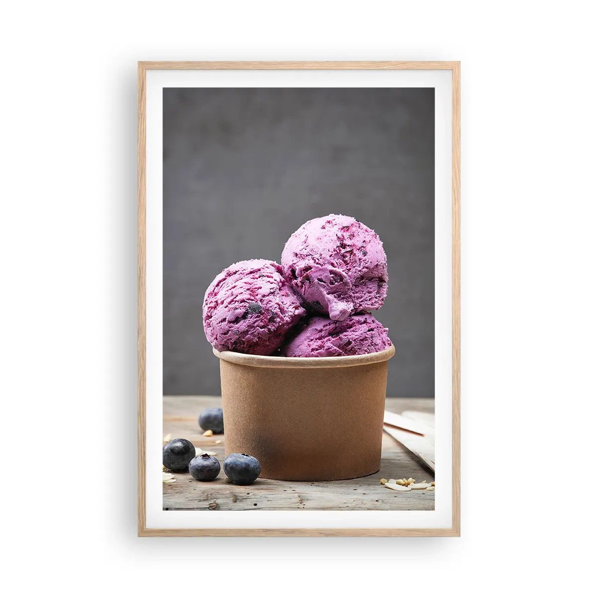 Poster în ramă de stejar deschis - Dulce și rece - 61x91 cm