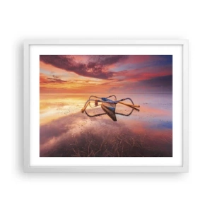 Poster în ramă albă - Liniștea unei seri tropicale - 50x40 cm