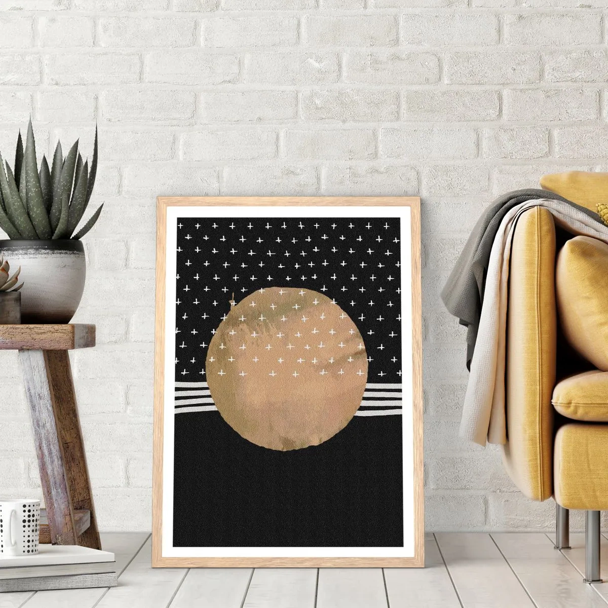 Poster în ramă de stejar deschis - Compoziție: steagul galactic - 50x70 cm