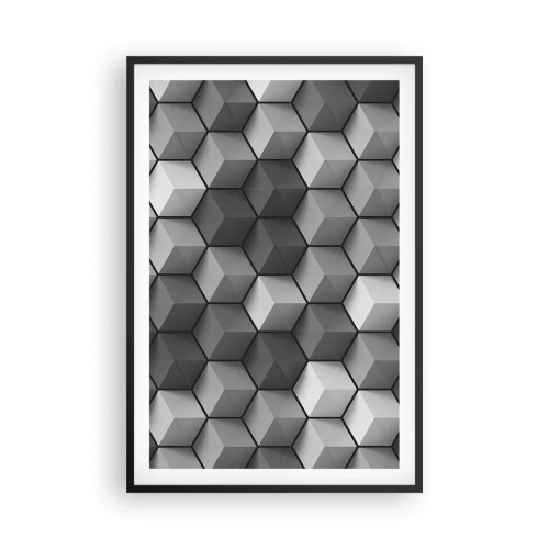 Poster în ramă neagră - Puzzle cubist - 61x91 cm