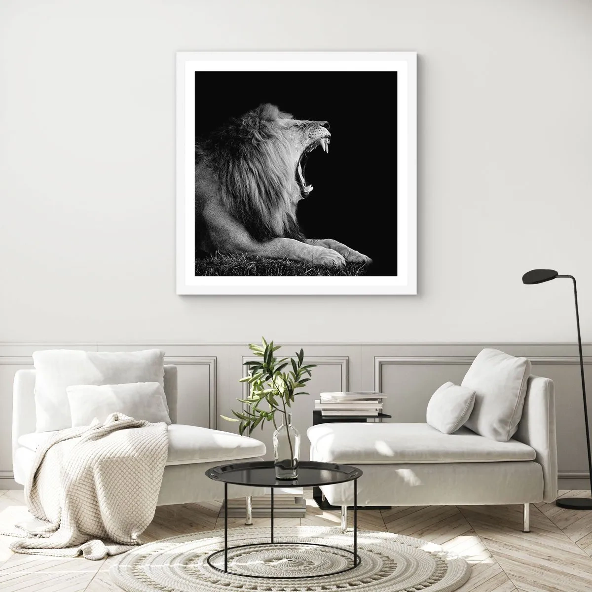 Poster în ramă albă - Fără nici o ezitare - 50x50 cm