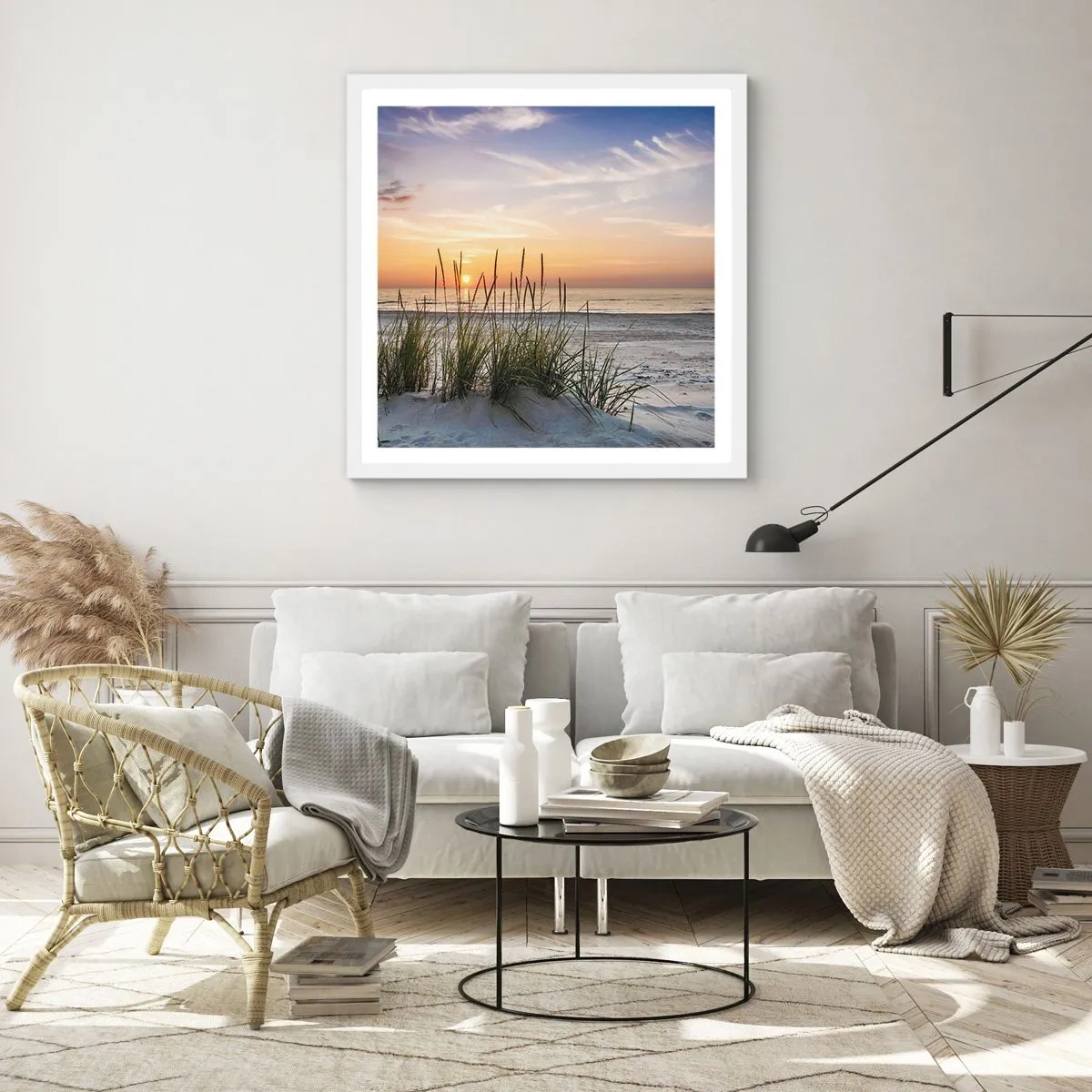 Poster în ramă albă - Privește, gândește, simte - 50x50 cm