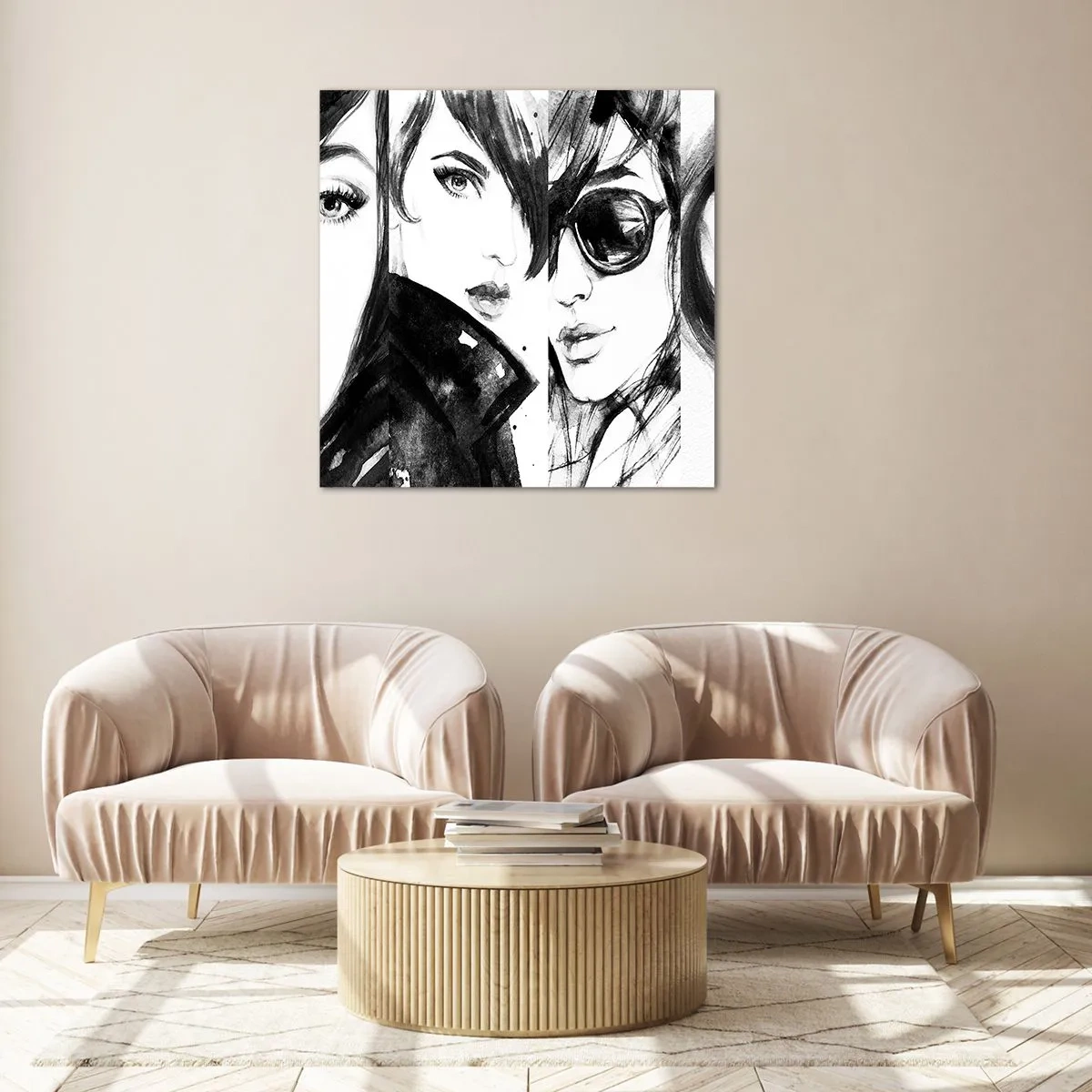 Tablou pe sticlă - Frumusețe înmulțită - 70x70 cm