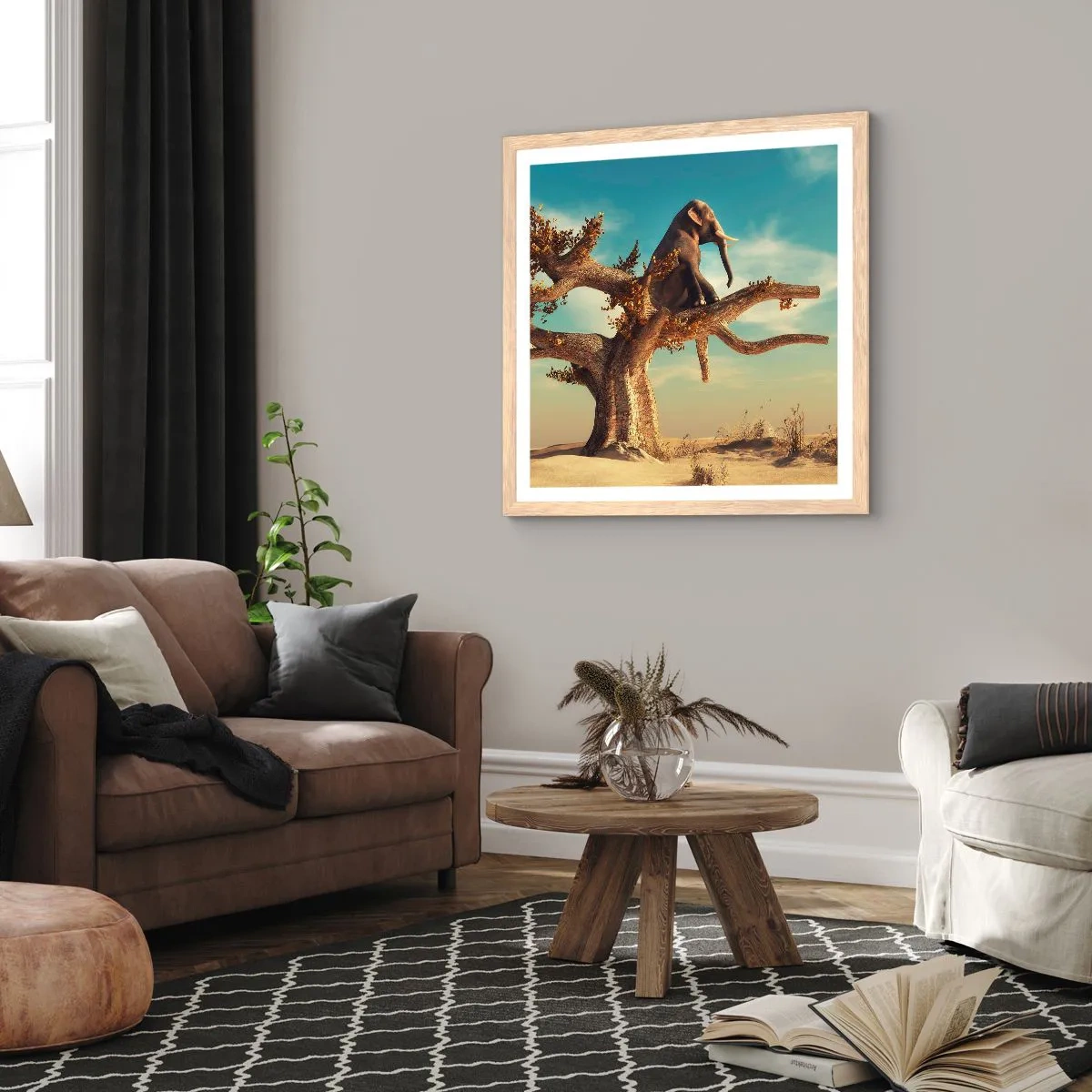 Poster în ramă de stejar deschis - Un nou punct de vedere - 60x60 cm