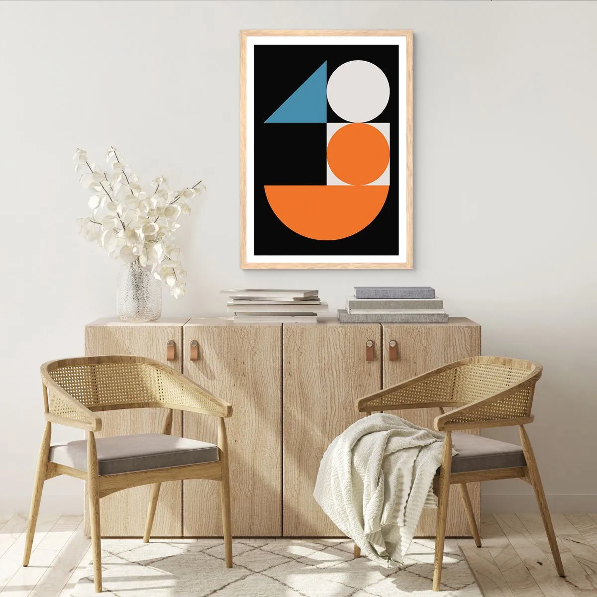 Poster în ramă de stejar deschis - Sistem de figuri - 61x91 cm