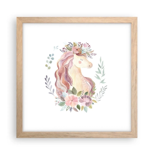 Poster în ramă de stejar deschis - O invitație în lumea basmelor - 30x30 cm