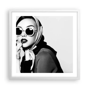 Poster în ramă albă - Salutări din anii `60. - 50x50 cm