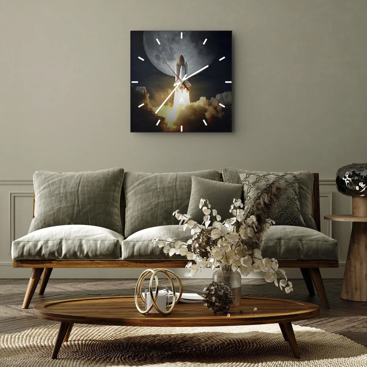 Ceas de perete - Ceas pe sticlă - Începutul unei aventuri nepământene - 30x30 cm