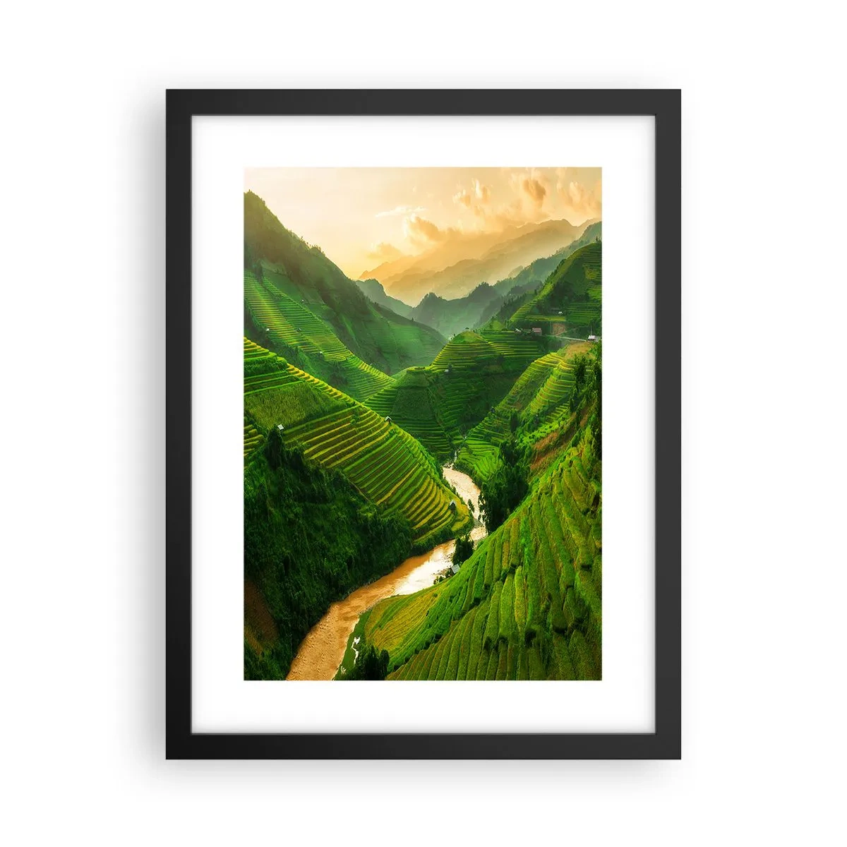 Poster în ramă neagră - Valea vietnameză - 30x40 cm