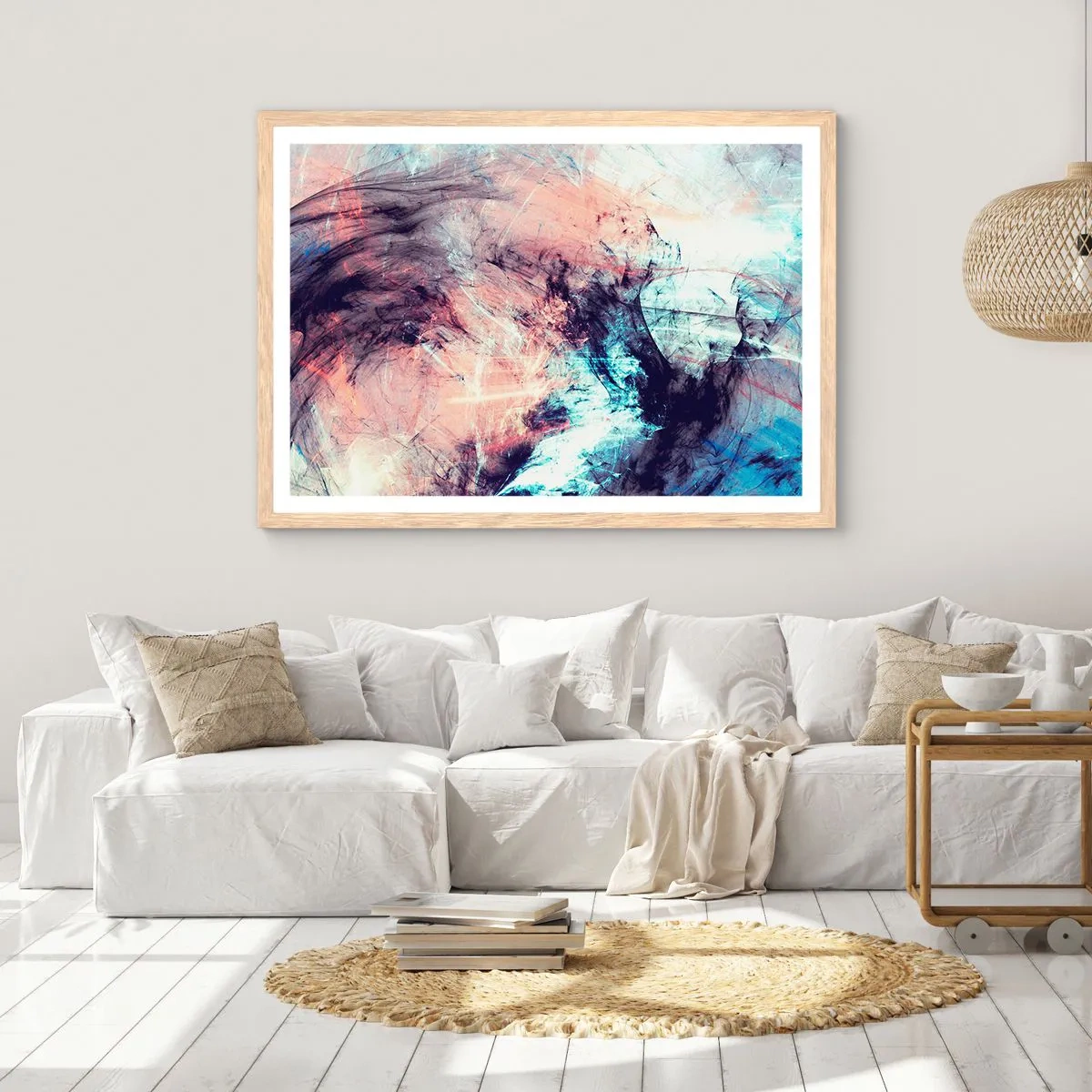 Poster în ramă de stejar deschis - Simte vântul - 50x40 cm