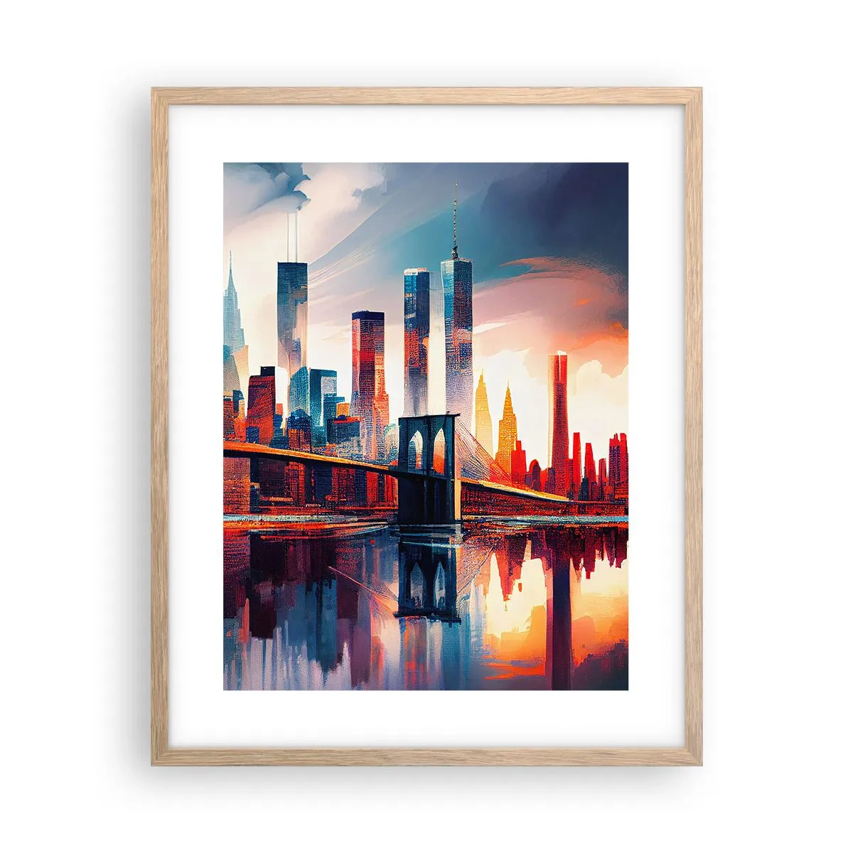 Poster în ramă de stejar deschis - New York fenomenal - 40x50 cm