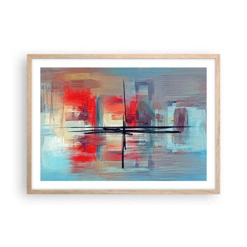 Poster în ramă de stejar deschis - Peisaj dintr-o dimensiune necunoscută - 70x50 cm