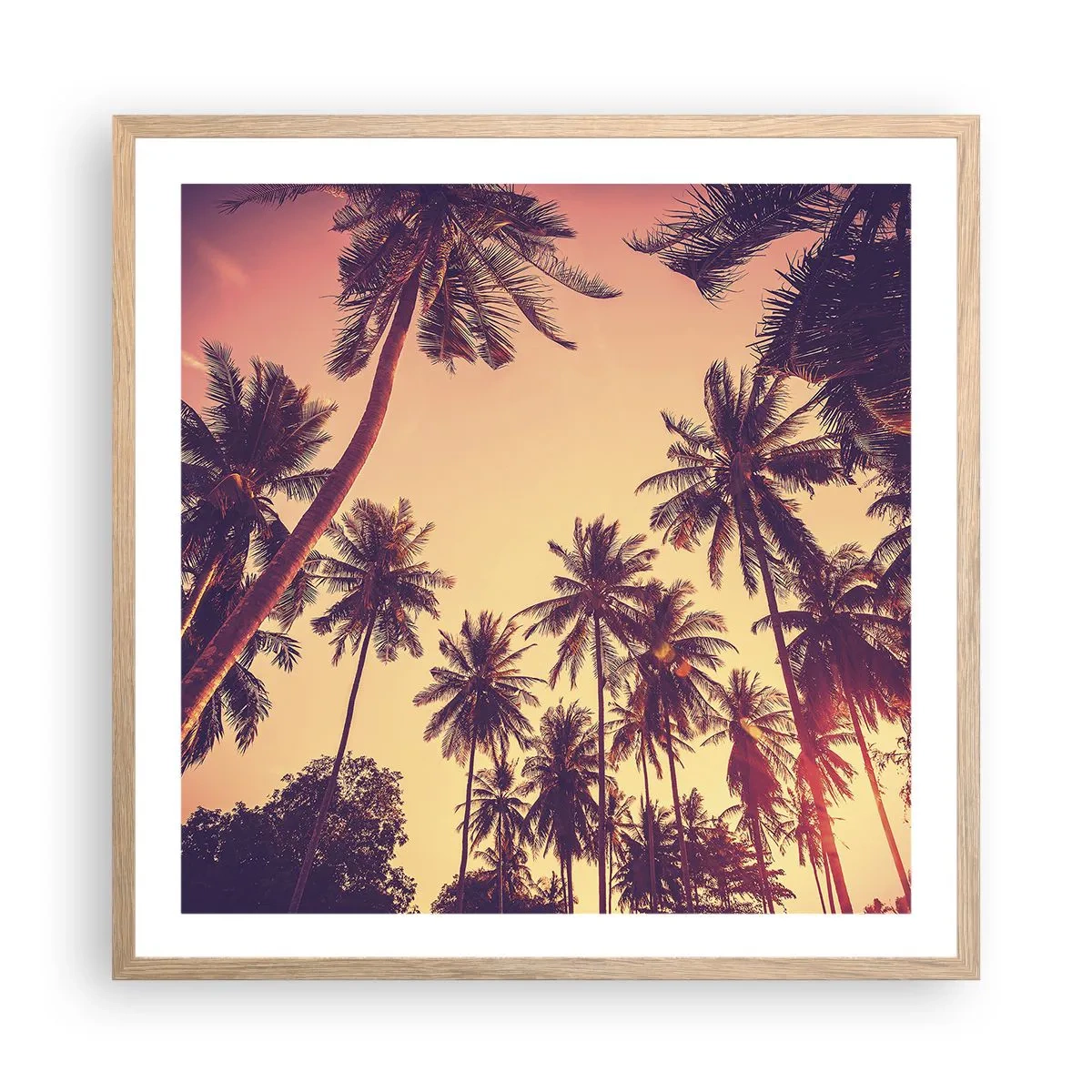 Poster în ramă de stejar deschis - Variație tropicală - 60x60 cm