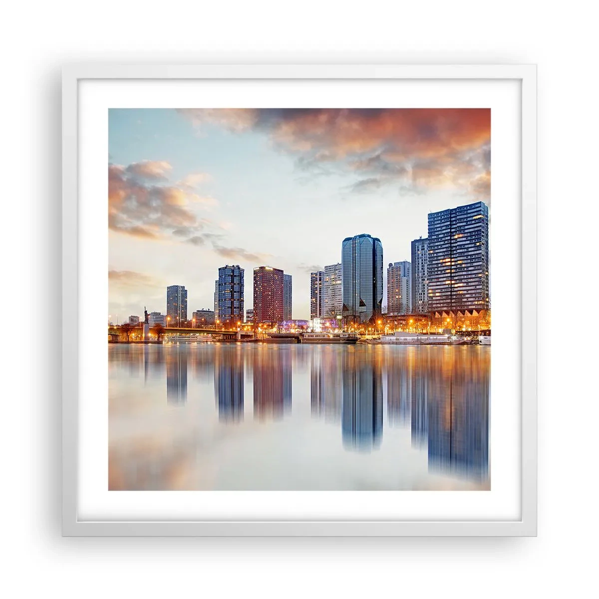 Poster în ramă albă - Calmul monumental al Parisului - 50x50 cm