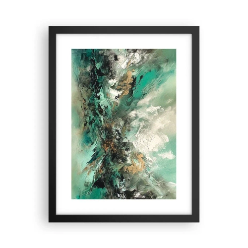 Poster în ramă neagră - Fierbere negru-smarald - 30x40 cm