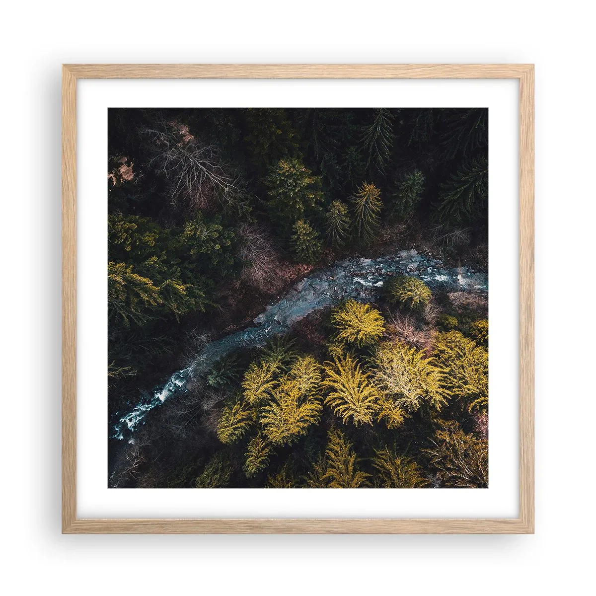 Poster în ramă de stejar deschis - Rapid și mai rapid - 50x50 cm