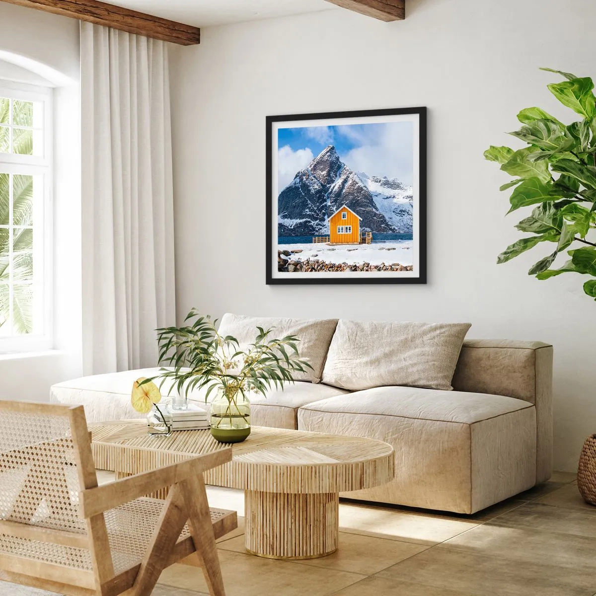 Poster în ramă neagră - Vacanță scandinavă - 30x30 cm