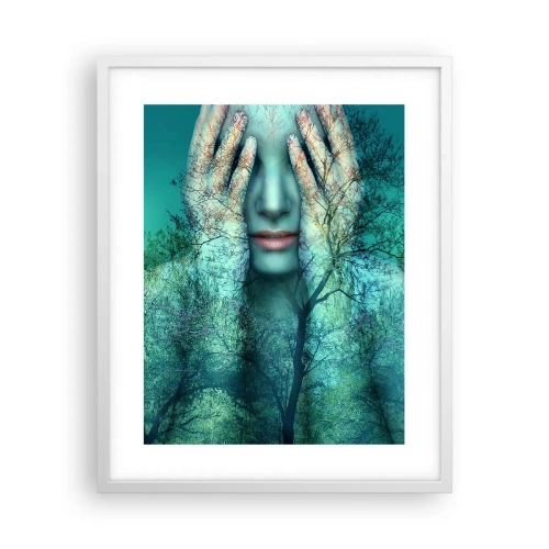 Poster în ramă albă - Scufundată în albastru - 40x50 cm