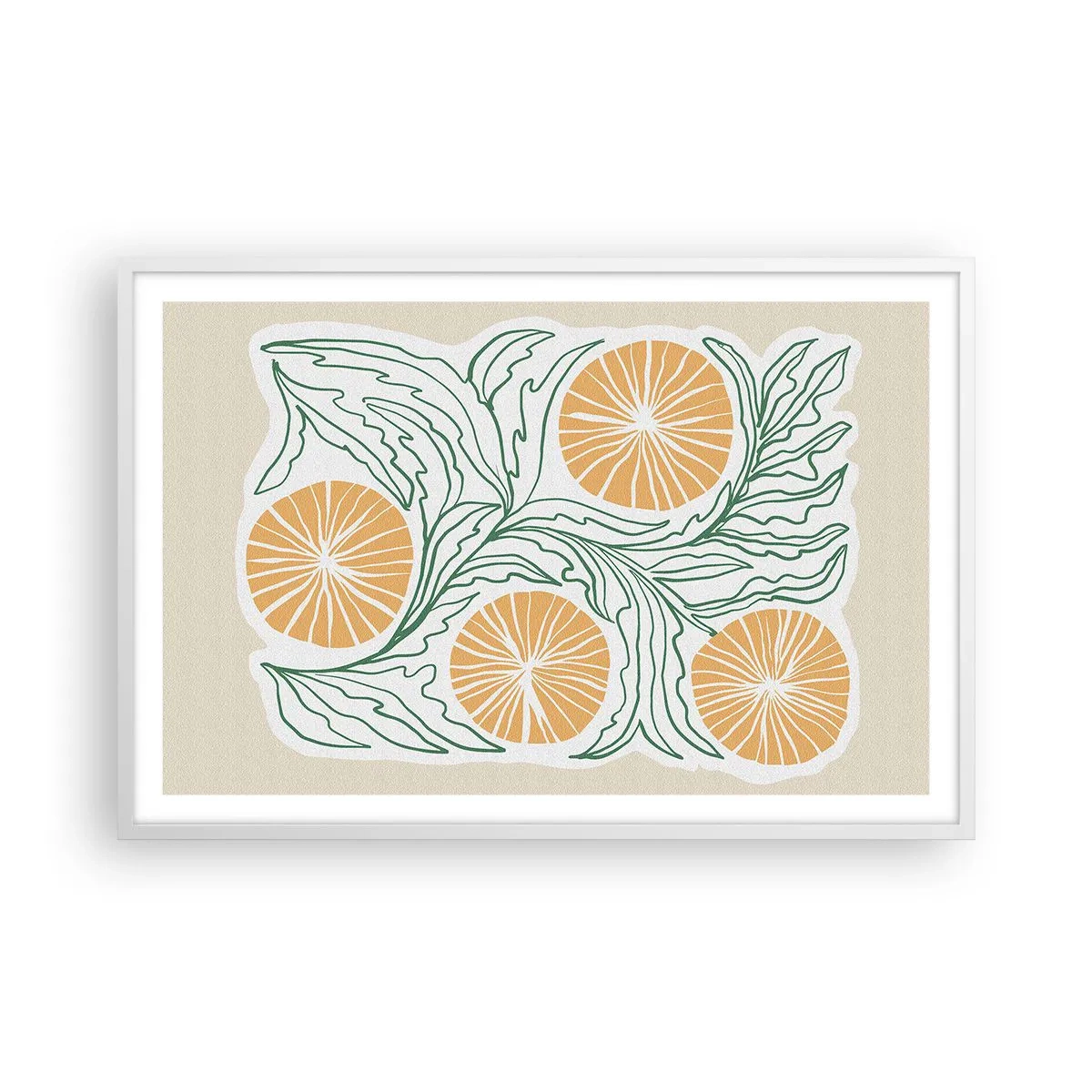 Poster în ramă albă - Etnic cu o notă de abstracție - 91x61 cm