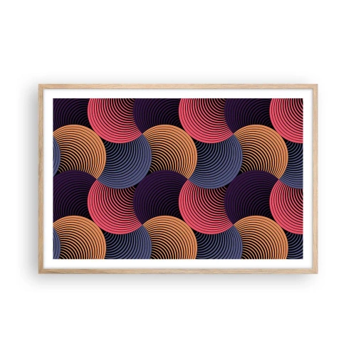 Poster în ramă de stejar deschis - Într-un ritm de cerc - 91x61 cm