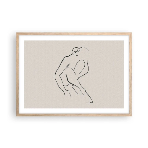 Poster în ramă de stejar deschis - Schiță intimă - 70x50 cm