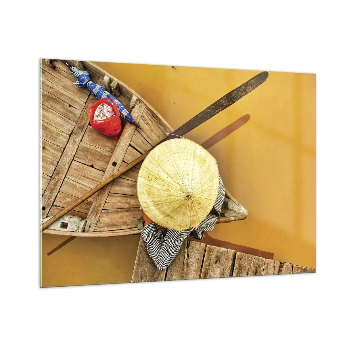 Tablou pe sticlă - Viața pe râul galben - 100x70 cm