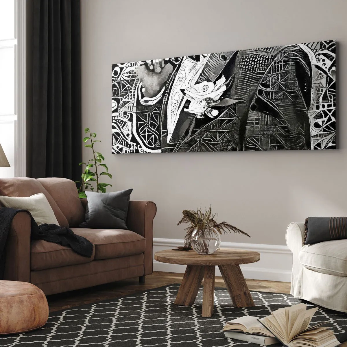 Tablou pe pânză - Doar un om aparent gri - 160x50 cm