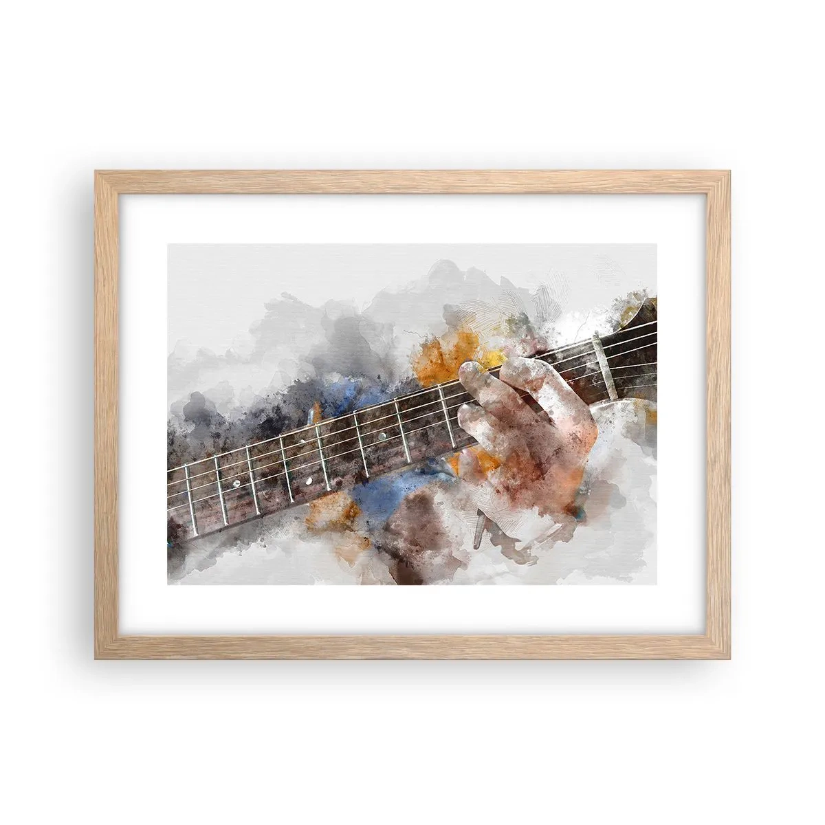 Poster în ramă de stejar deschis - Poezie între corzi - 40x30 cm