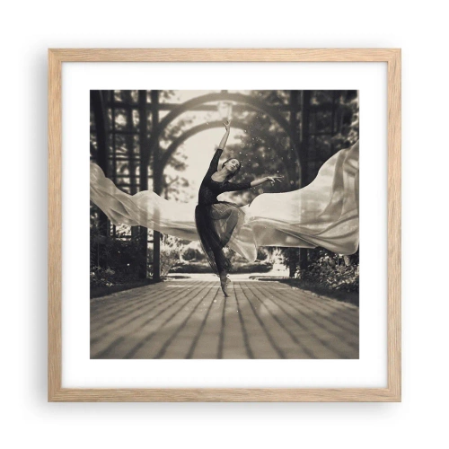 Poster în ramă de stejar deschis - Dansul spiritului de grădină - 40x40 cm