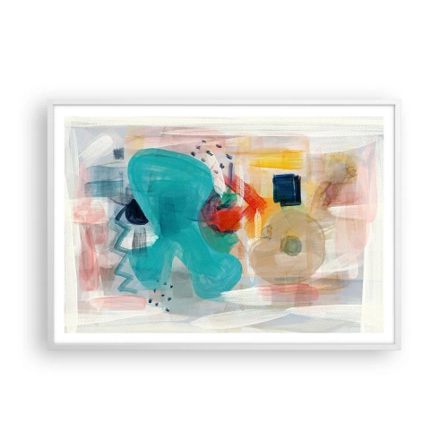 Poster în ramă albă - Joc plin de culoare - 100x70 cm