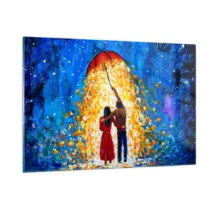 Tablou pe sticlă - Magia unei seri ploioase? - 120x80 cm