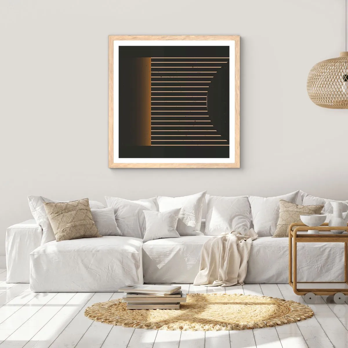 Poster în ramă de stejar deschis - Explorați întunericul - 30x30 cm