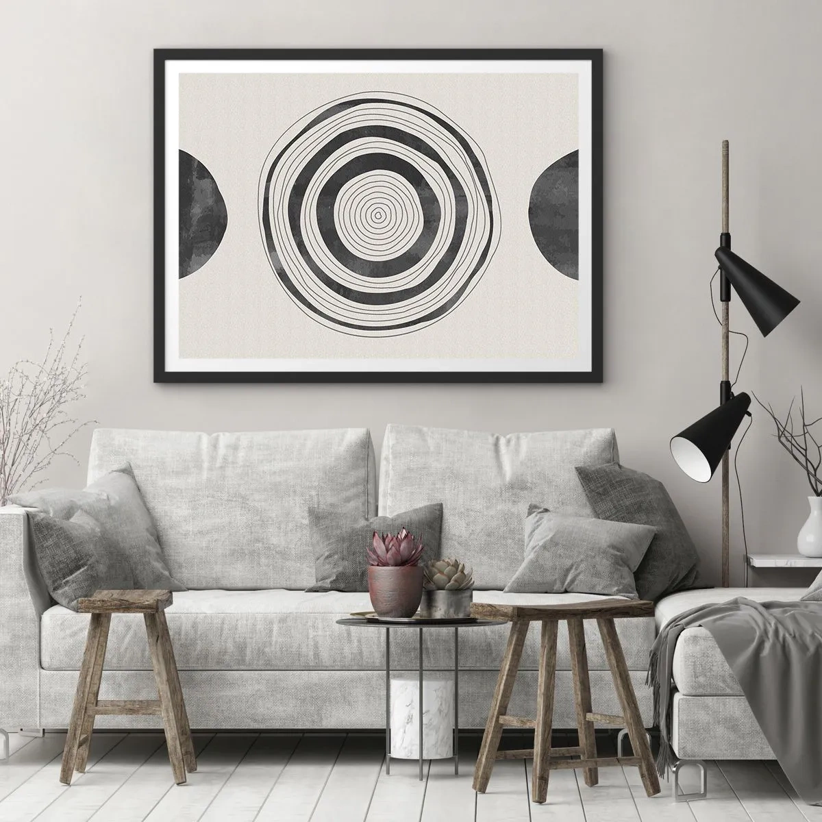 Poster în ramă neagră - Centrul cel mai important - 70x50 cm