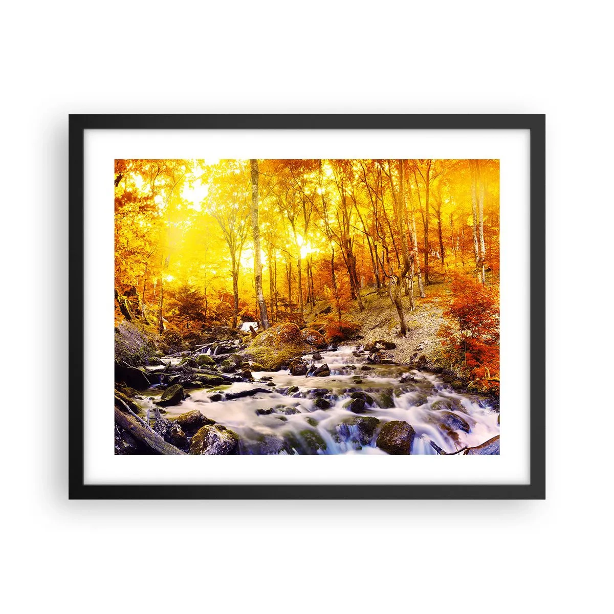 Poster în ramă neagră - Pietre montate în aur și platină - 50x40 cm