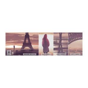 Mostră tapet Premium Canvas - Doar ele două - Oraș, turnul Eiffel, Paris - 100x30 cm