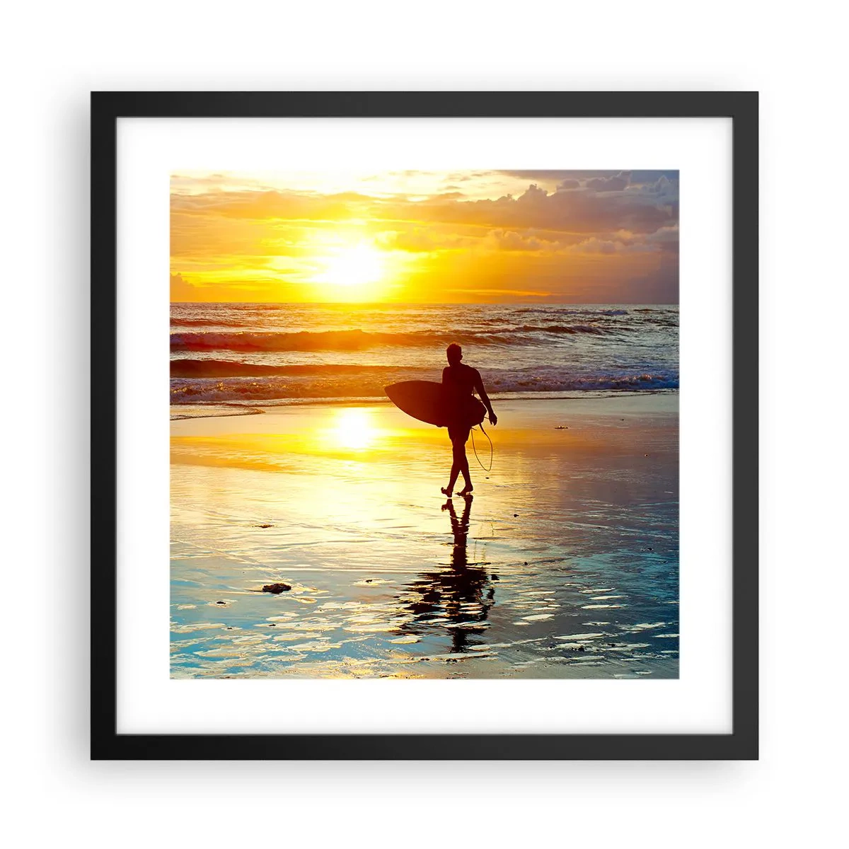 Poster în ramă neagră - Întoarcerea războinicului - 40x40 cm