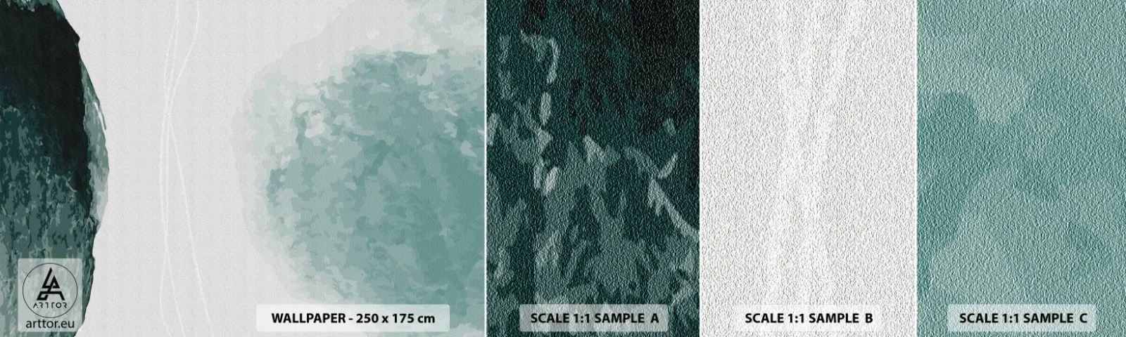 Mostră tapet autocolant Deluxe Sticker - Întâlnire cu ceața - Modern, Minimalist, Abstracția - 100x30 cm