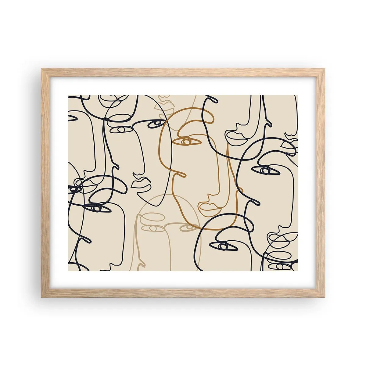 Poster în ramă de stejar deschis - Portret multiplicat - 50x40 cm