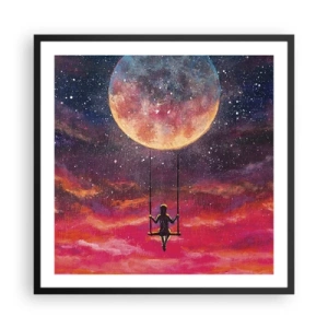 Poster în ramă neagră - Cu capul în nori - 60x60 cm