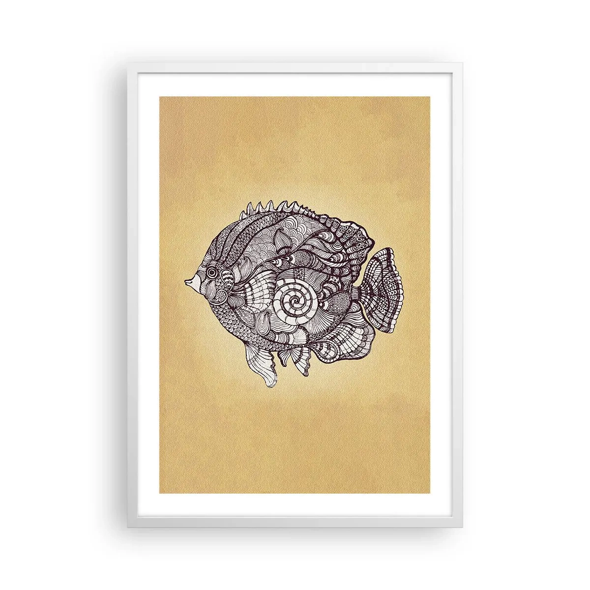 Poster în ramă albă - Dintr-un ocean de ornamente - 50x70 cm